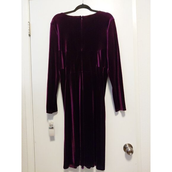 Muse Velvet Dress Long Sleeve Sequin Applique Whimsigoth Size 16 Plum - Picture 6 of 8